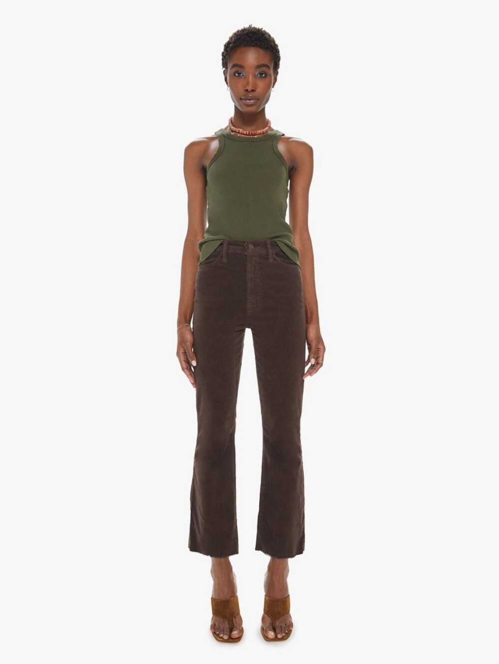 Mother Hustler Ankle Fray Jeans in Ole Mole